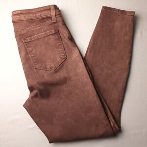 L'AGENCE Denim Jeans Size 27/4 Mid Rise Skinny Leg Cropped Tan Brown Color